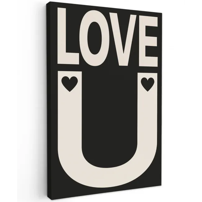 Love - Zwart - Minimalistisch canvas 2cm klein -z3d