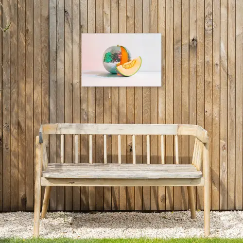 Disco - Discobal - Meloen - Pastel Tuinposter op houten frame 2 cm dik klein -sfeer4