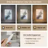 Blauw - Modern - Marmer - Abstract - Goud Light Box met kabel (Tafellamp) klein -USP_lichtkleurNL