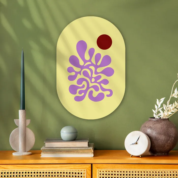 Koraal - Cirkel - Abstract - Geel Wandcirkel Ovaal Forex klein -sfeer2