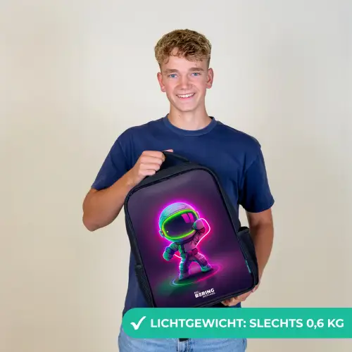 Space karate neon Rugzak - Zwart middel -sfeer7_NL