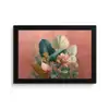 Tropische bladeren - Bloemen - Roze - groen fotolijst zwart zonder passe partout klein -3d