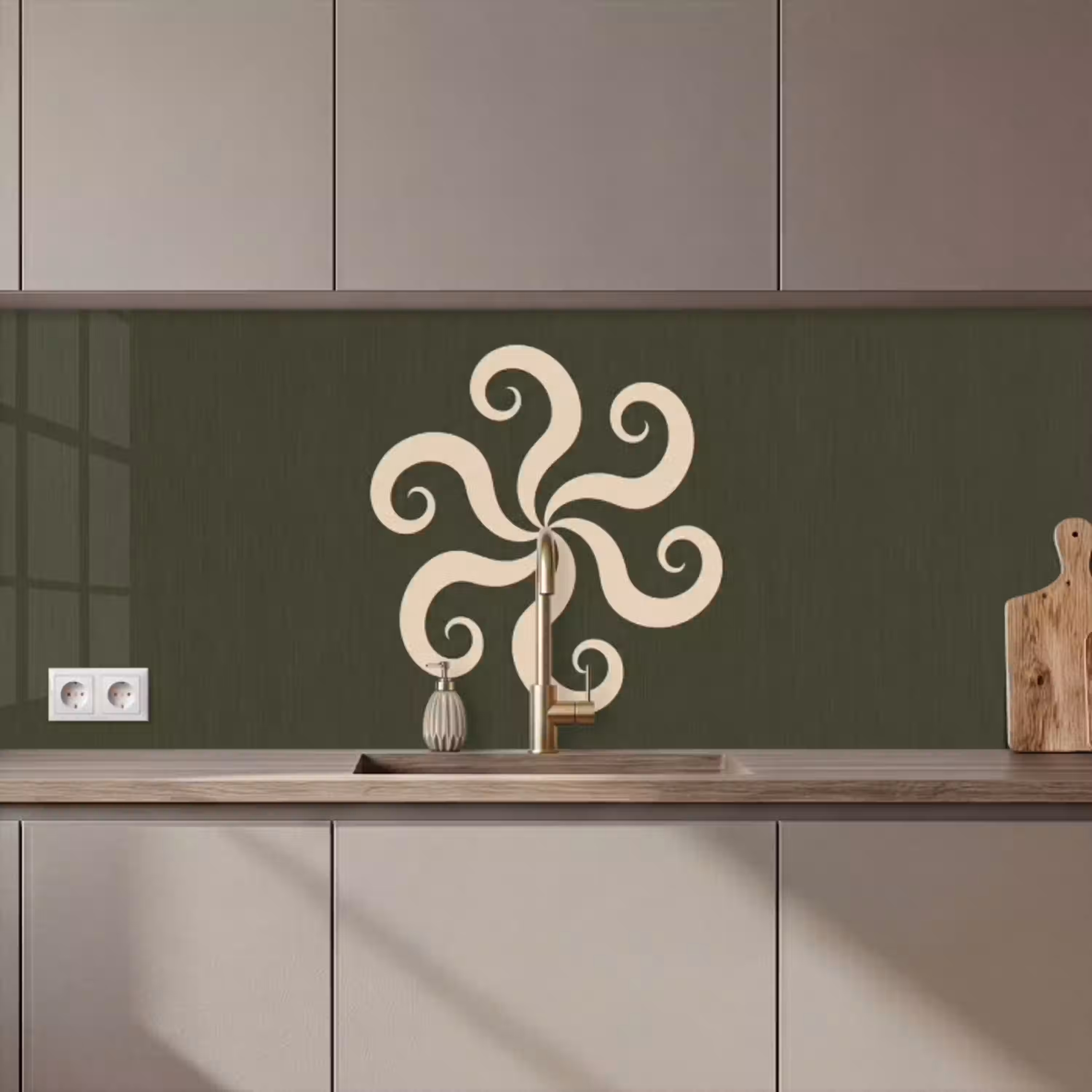 Patroon - Spiraal - Abstract - Modern - Groen keuken achterwand 2 middel zz_3dshopping