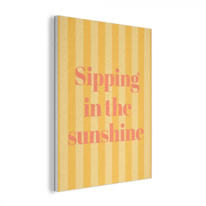 Gestreept - Geel - Sunshine - Letters PET vilt klein -3d
