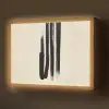 Penseelstreken - Verticaal - Zwart Light Box met batterij (Wandlamp) middel -z3d_website