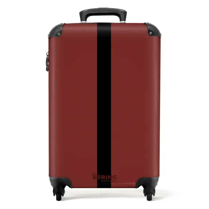 Minimal - Donkerrood met zwarte streep NBS - Handbagage koffer - Unisex middel -productfoto_recht