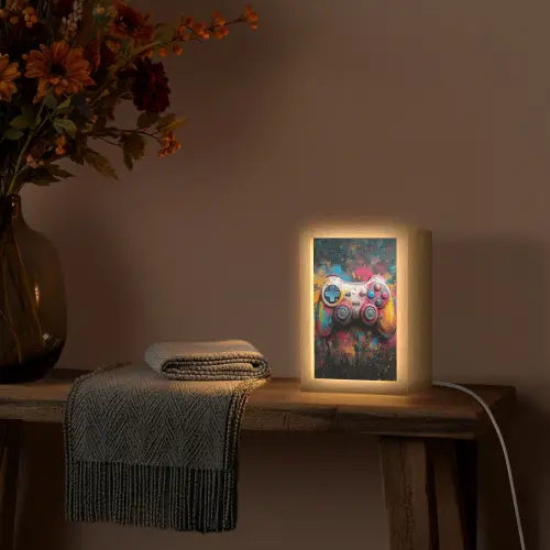 Graffiti - Gaming - Controller - Verf Light Box met kabel (Tafellamp) klein -sfeer4