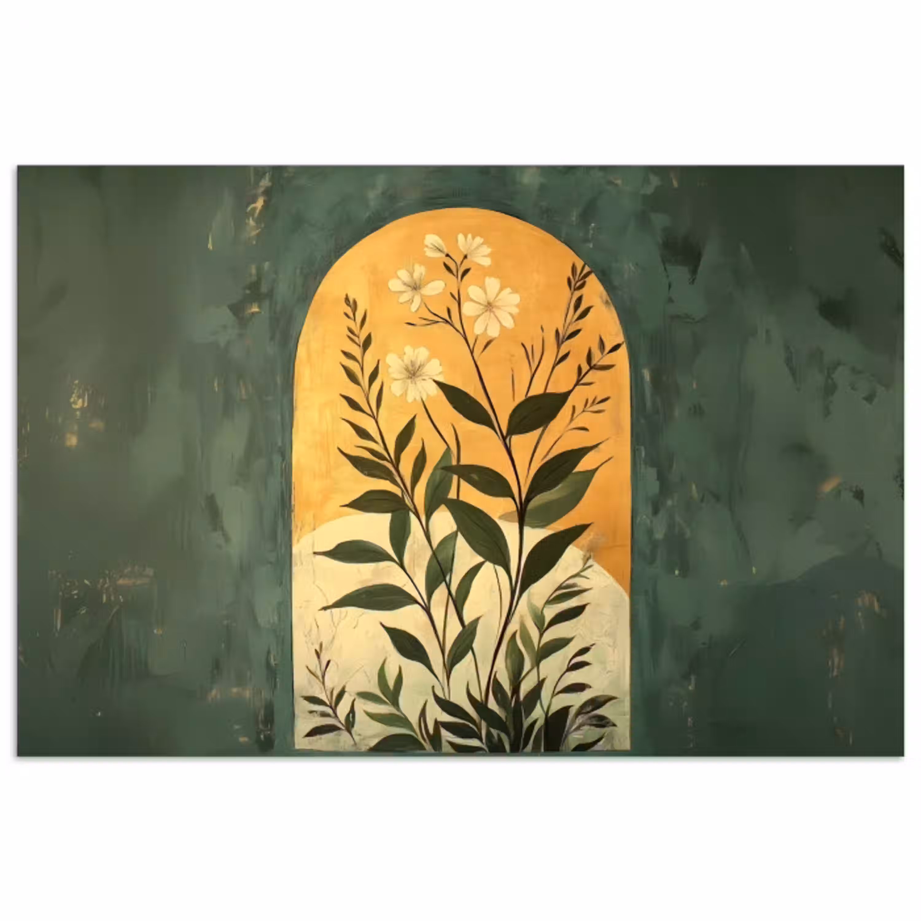 Plant - Bloemen - Wit poster papier klein -3d