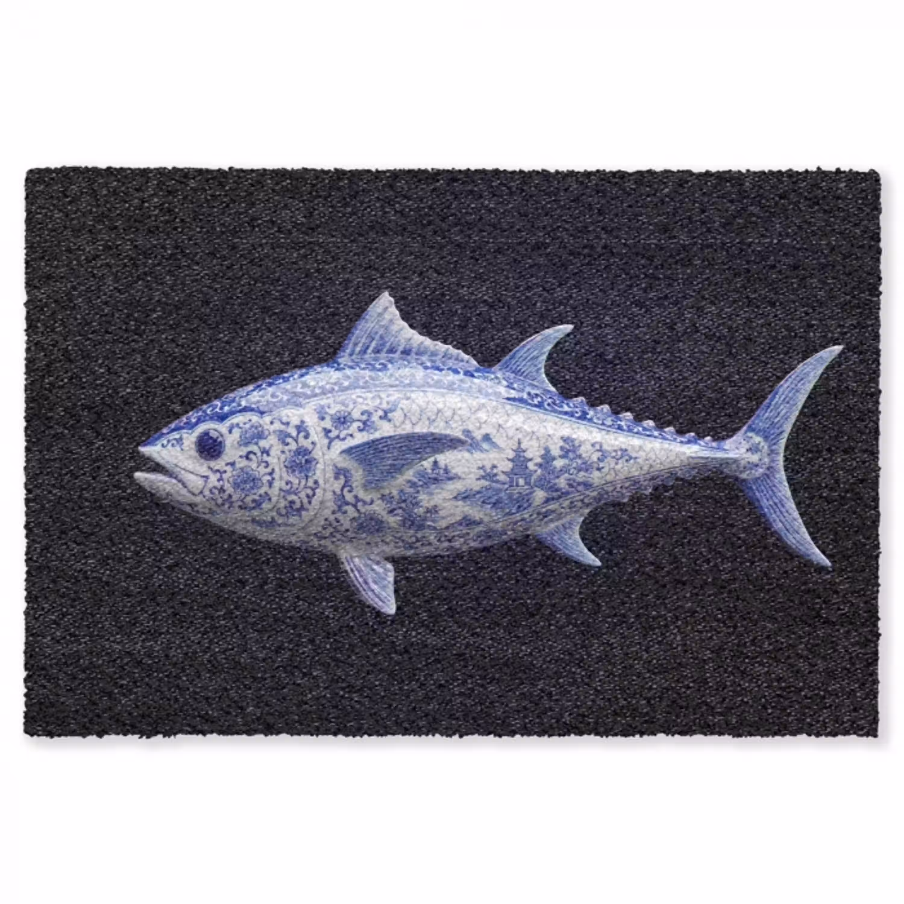 Porselein - Tonijn - Delfts - Blauw Vloerkleed Rechthoek klein -3d