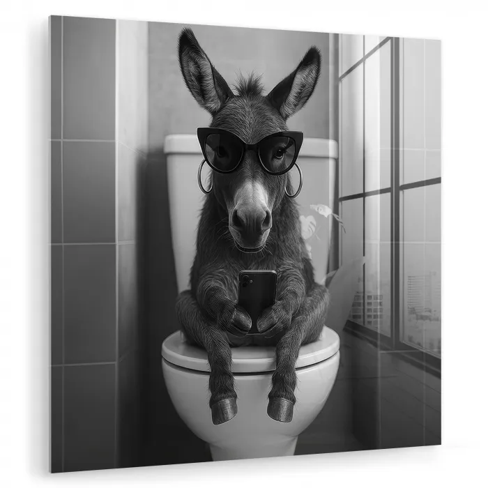 Ezel - Telefoon - Toilet - Zwart - Wit plexiglas 5mm klein -zzzproduct_nieuw