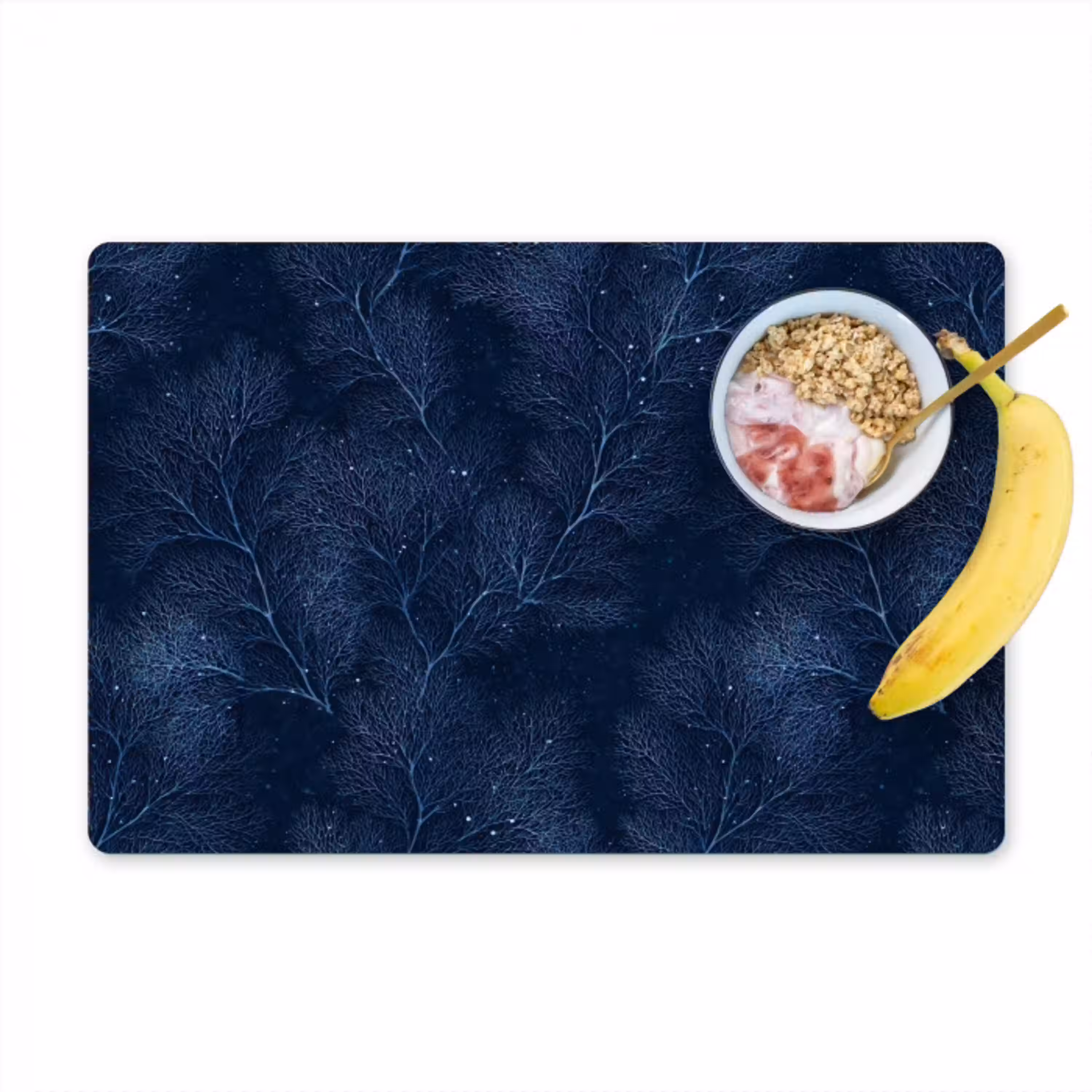 Koraal - Takken - Patroon - Nachtblauw Placemat vinyl groot 368 -zzzproduct_Kitchenyeah-website