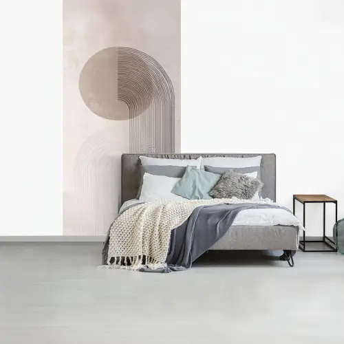 Minimalistisch - Cirkel - Lichtgrijs fotobehang vinyl groot -slaapkamer