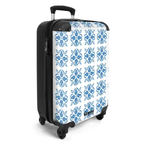 Zomer tegel print blauw NBS - Handbagage koffer - Volwassenen Unisex middel -productfoto_3d