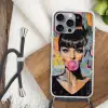 Kauwgom - Vrouw - Penseelstreken - Modern Hoesje iPhone 16 Pro Max met koord klein -sfeer4