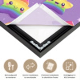Sterren - Regenboog - Paars Textielframe zwart klein 947 -USP_closeupNL