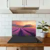 Lavendelveld - Zonsondergang - Paars keuken achterwand spatscherm klein -sfeer2