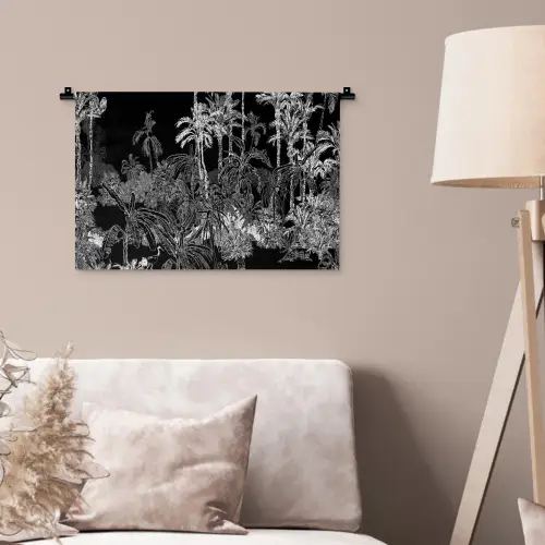 Jungle - Bomen - Bladeren - Tropical Wandkleed katoen klein -sfeer4