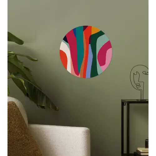 Vormen - Bochten - Kleurrijk - Abstract Wandcirkel behangsticker klein -sfeer2