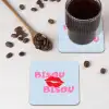 Lippen - Bisou - Blauw onderzetter kurk middel -sfeer2