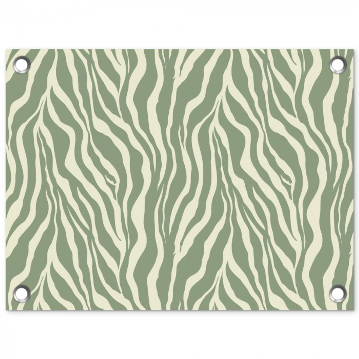 Zebra - Motief - Groen tuinposter los doek klein 239 -3d