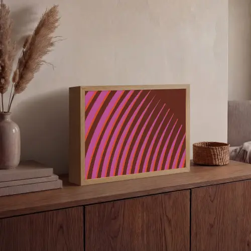 Lijnen - Rood - Beweging Light Box met batterij (Wandlamp) middel -sfeer2