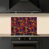 Waterverf - Rood - Geel keuken achterwand spatscherm klein 900 -sfeer1