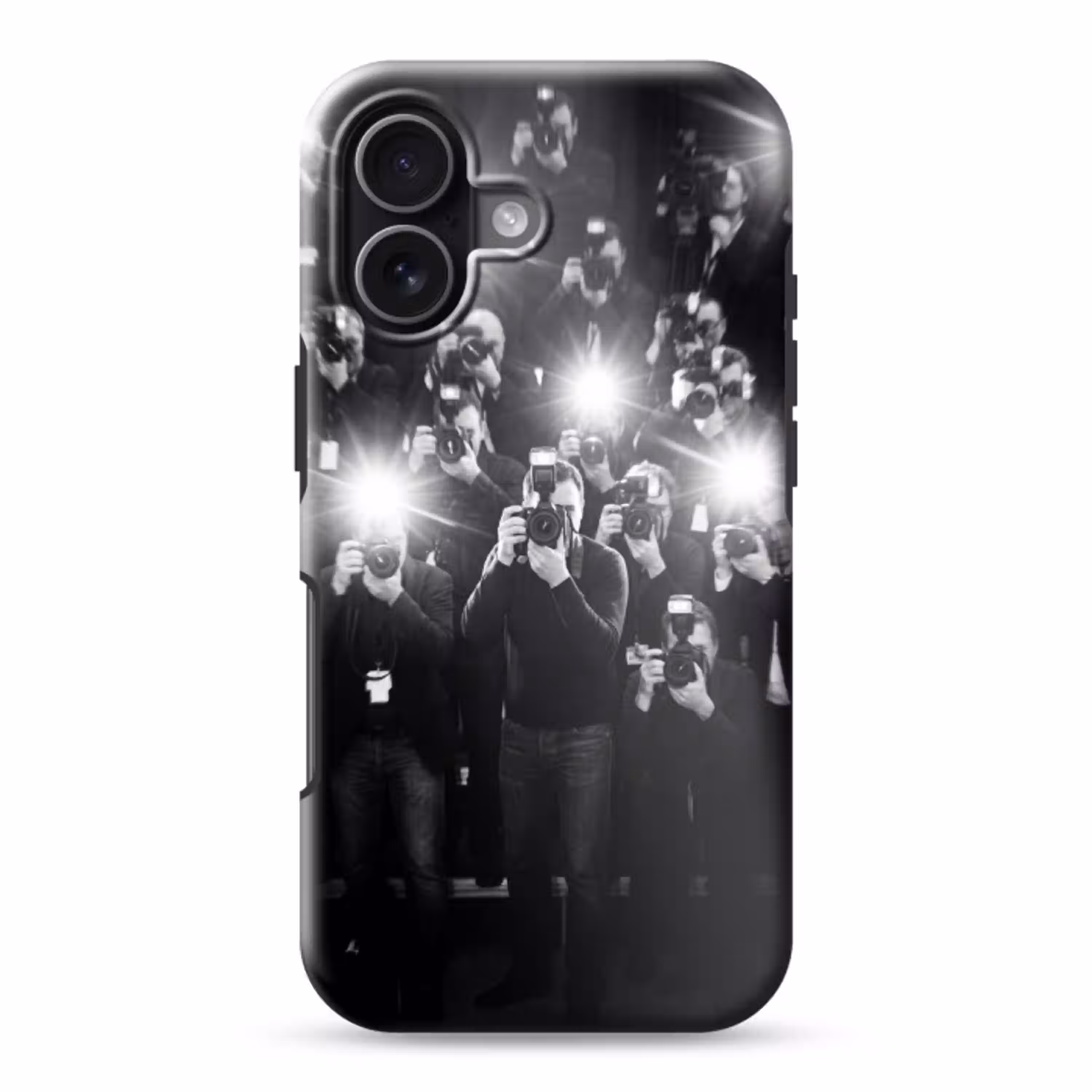 Mensen - Camera - Flitslicht - Zwart-wit - Media Toughcase MagSafe Apple iPhone 17 klein -3d