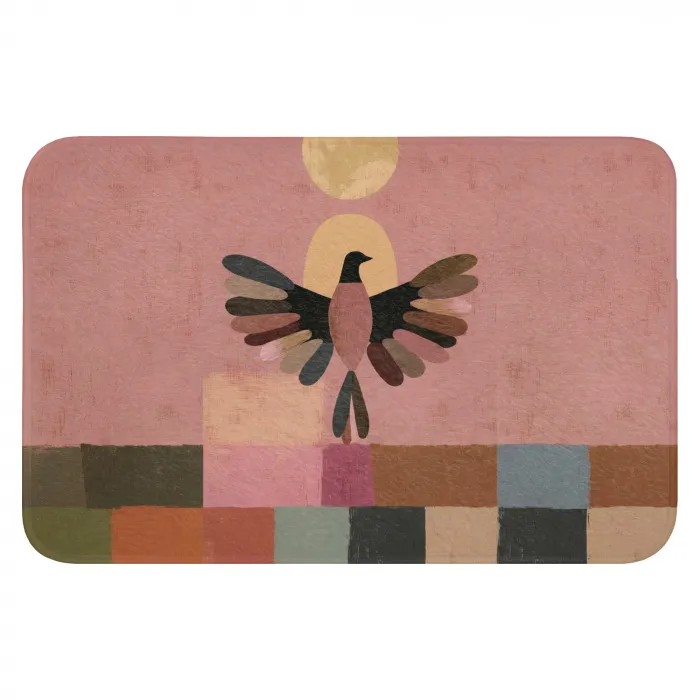 Illustratie - Vogel - Vlakken - Kleurrijk Badmat klein -3d