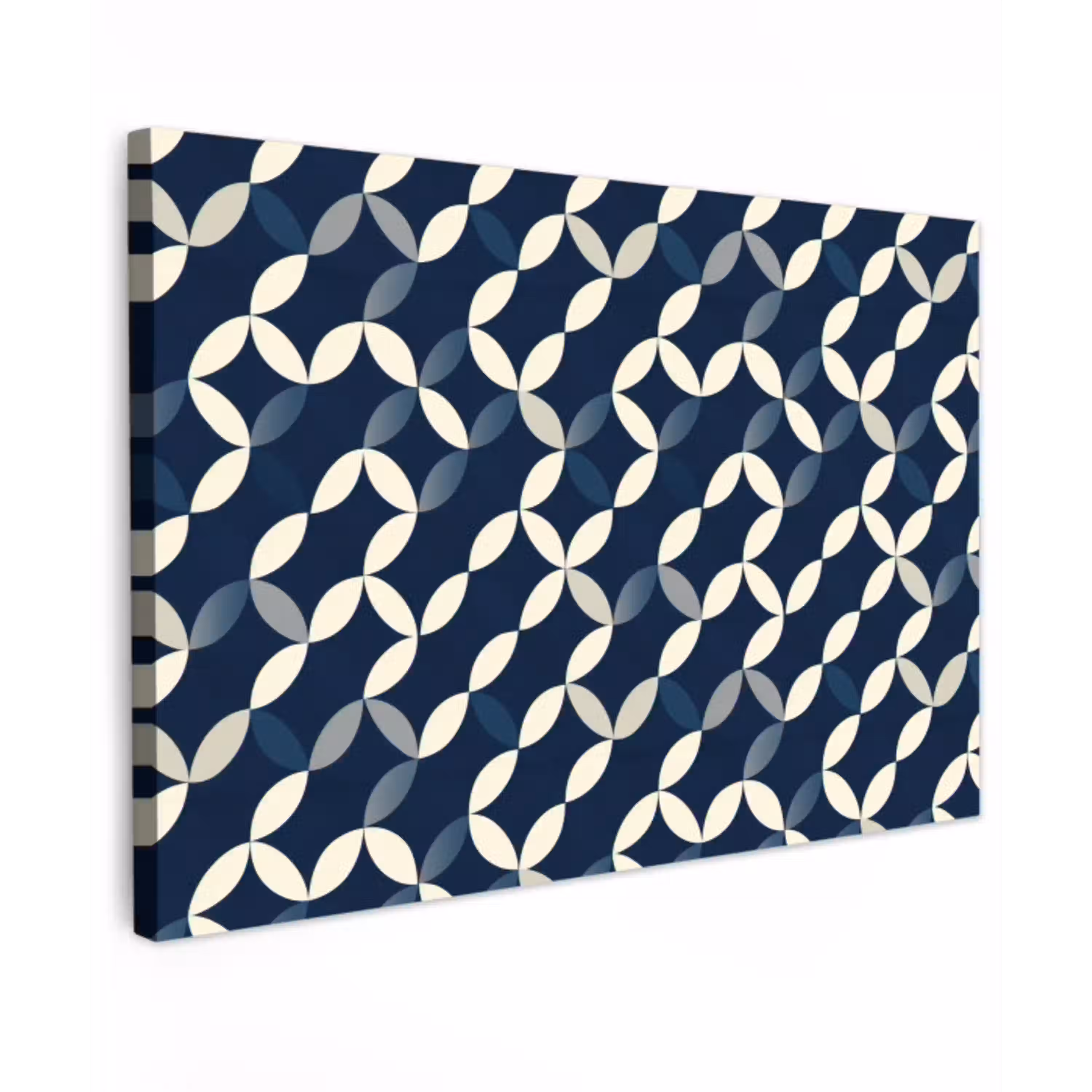 Abstract - Patroon - Blauw Tuinposter op houten frame 2 cm dik klein 845 -3d