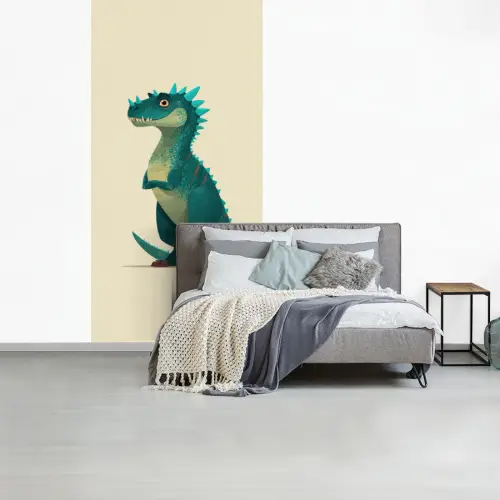 Dinosaurus - Turquoise - Stekels fotobehang vinyl groot -slaapkamer