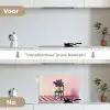 Stoel - Vaas - Bloemen - Geblokt keuken achterwand spatscherm klein -voor_na_NL