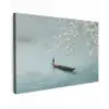 Bloesems - Minimalistisch - Wateroppervlak - Boot Tuinposter op houten frame 2 cm dik klein -3d