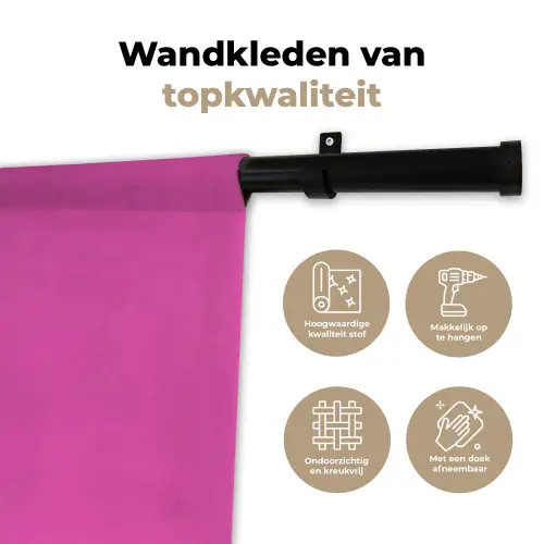 Smiley - Vrolijk - Roze Wandkleed katoen klein -sfeer2
