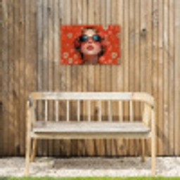 Vrouw - Kleurrijk - Dierenprint - Bloemen Tuinposter op houten frame 2 cm dik klein -sfeer4