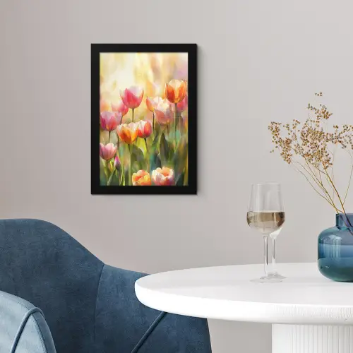 Tulpen - Sprookjesachtig - Kleurrijk fotolijst zwart zonder passe partout klein -sfeer4