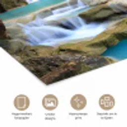 Waterval - Natuur  - Rivier - Bos - Water poster papier klein -closeup_NL