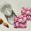 Flamingo - Roze - Dieren onderzetter kurk middel -sfeer4