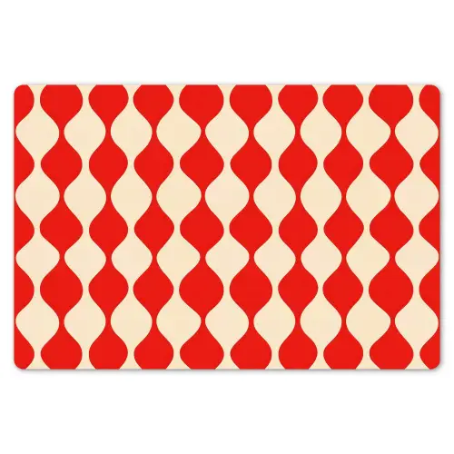 Golvend patroon - Retro - Rood - Beige Placemat vinyl groot 368 -zzsfeer1_Kitchenyeah-website