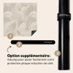 Lijnen - Waaier - Beige Inductie beschermer vinyl 3mm middel 274 -zzzzzzz-induclip_FR