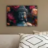 Boeddha - Bloemen - Buddha - Beeld - Kunst canvas 2cm klein -sfeer3