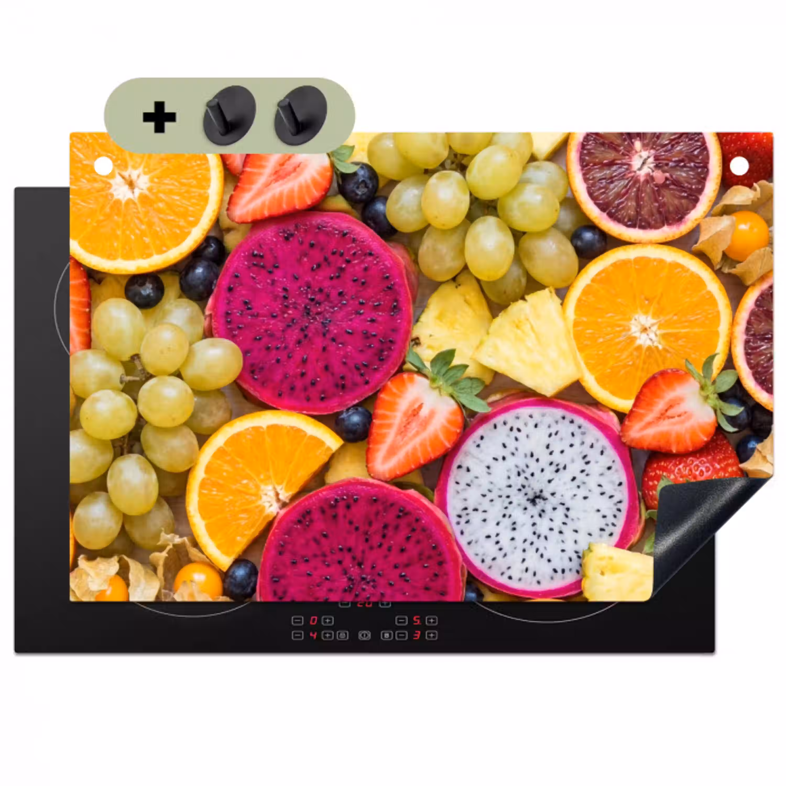 Fruit - Assortiment - Kleurrijk - Gezondheid Inductie beschemer met haakjes klein -3d