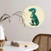 Dinosaurus - Turquoise - Stekels Wandcirkel kunststof plaat 5mm dik klein -sfeer4