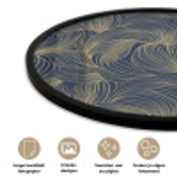 Abstract - Lijnen - Blauw - Goud Fotolijst rond zonder passe partout klein 856 -closeup_NL