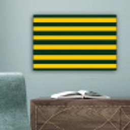 Klassiek - Strepen - Groen canvas 2cm klein 34 -sfeer4