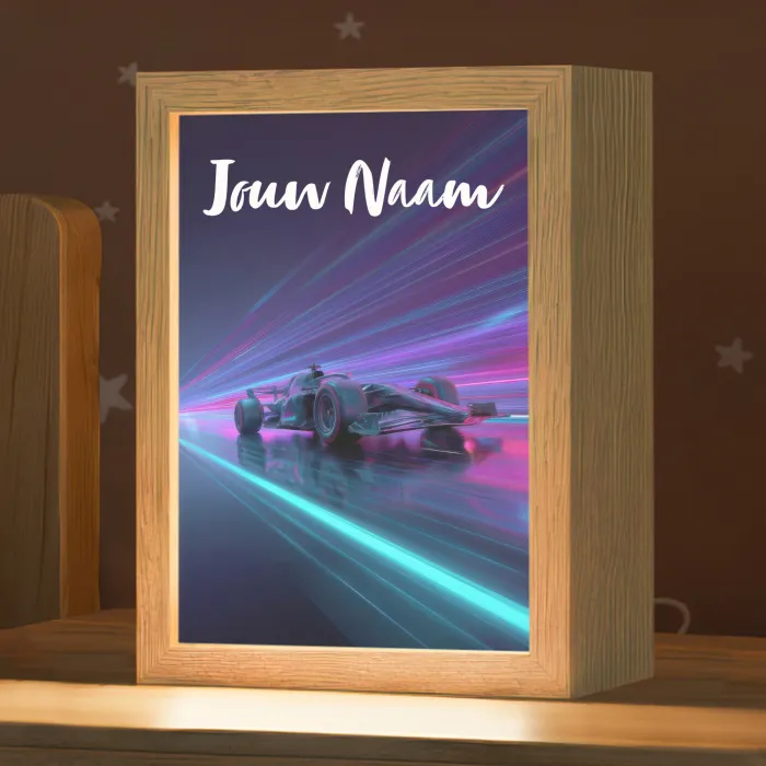 Lichtstralen - Neon - Racewagen - Paars Light Box met kabel (Kinderlampje) klein -zzz_3d_website
