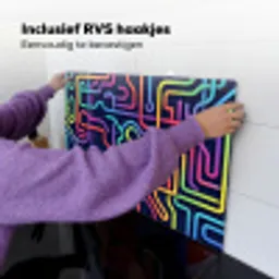 Retro - Abstract - Neon Inductie beschemer met haakjes klein -ky-ophangen-nl