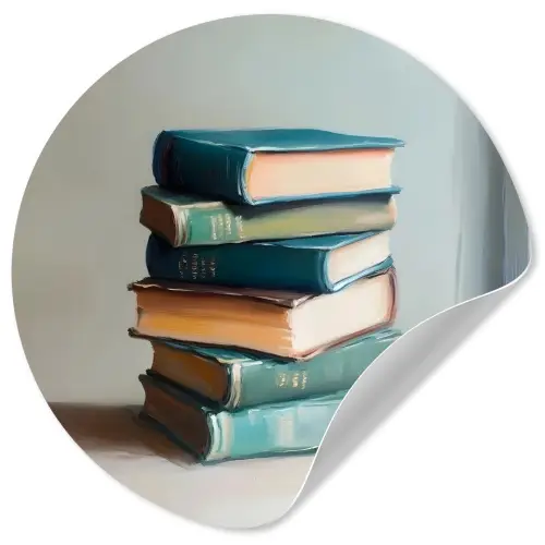 Stapel - Boeken - Groen - Daglicht Wandcirkel behangsticker klein -3d