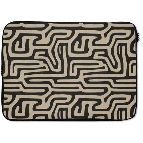 Grafisch - Lijnen - Zwart laptophoes neopreen klein 279 -zkaufland3dotto