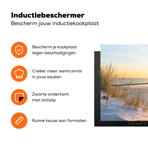 Strandzonsondergang met Helmgras Inductie beschermer vinyl 3mm klein -zzzzzzz-td-ups