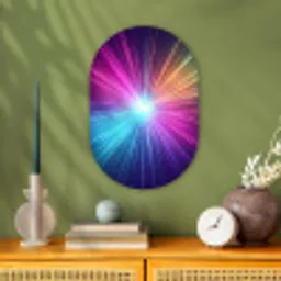 Abstract - Light - Burst - Modern - Colorful Wandcirkel Ovaal Forex klein -sfeer2